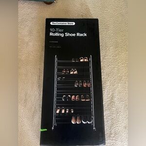 The Container Store 10-Tier Rolling Shoe Rack